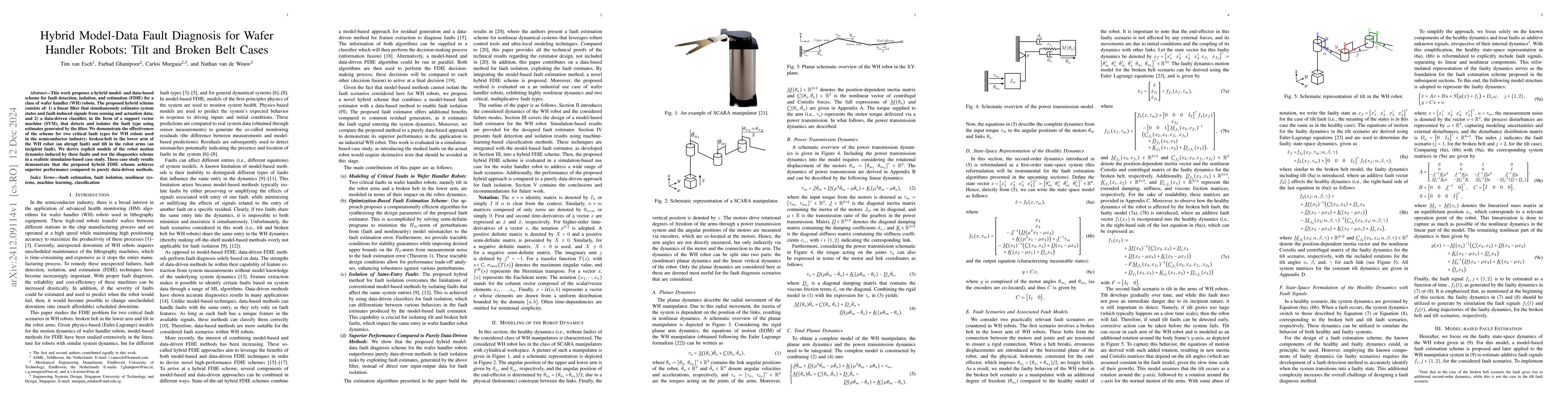 Thumbnail for Hybrid Model-Data Fault Diagnosis for Wafer Handler Robots: Tilt and
  Broken Belt Cases