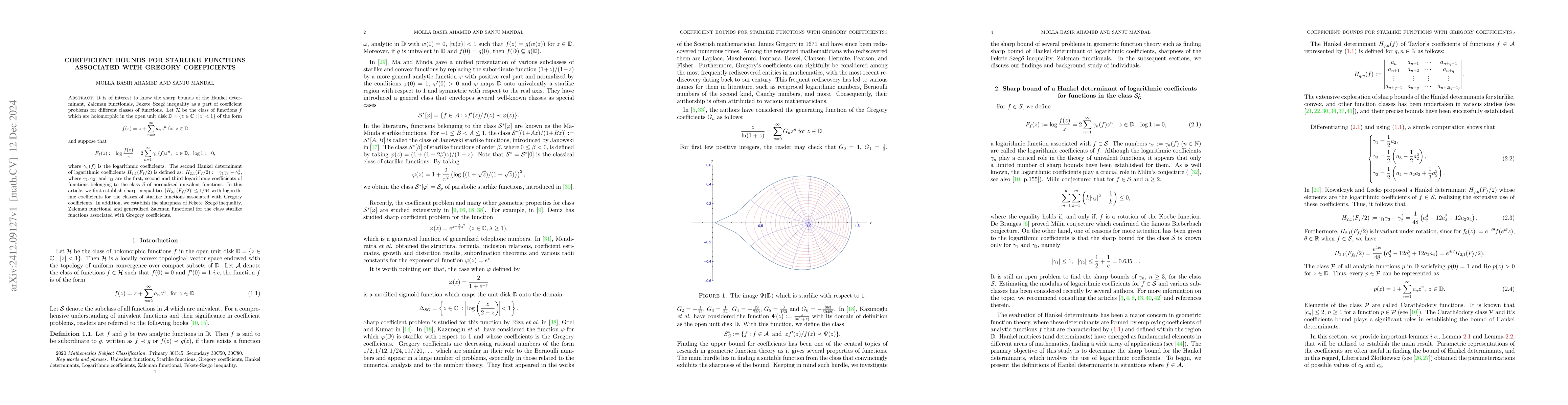 Thumbnail for Coefficient bounds for starlike functions associated with Gregory
  coefficients