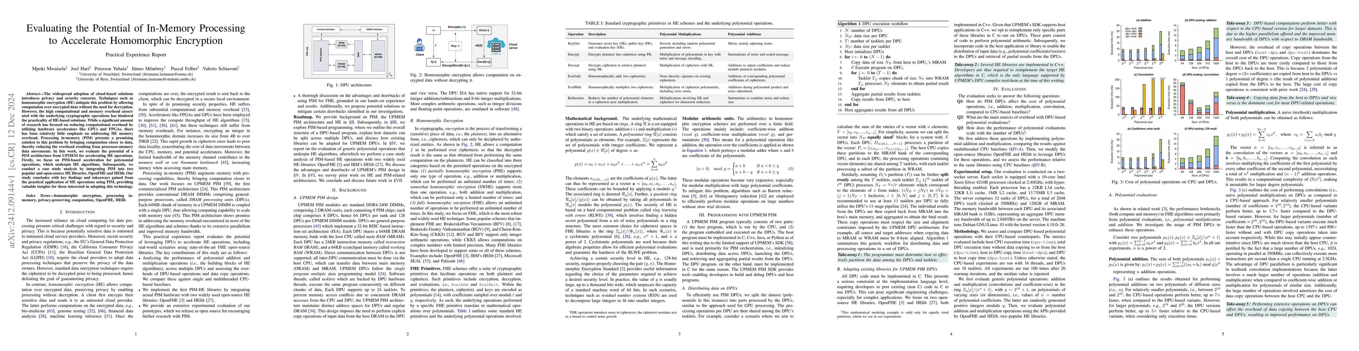 Thumbnail for Evaluating the Potential of In-Memory Processing to Accelerate
  Homomorphic Encryption