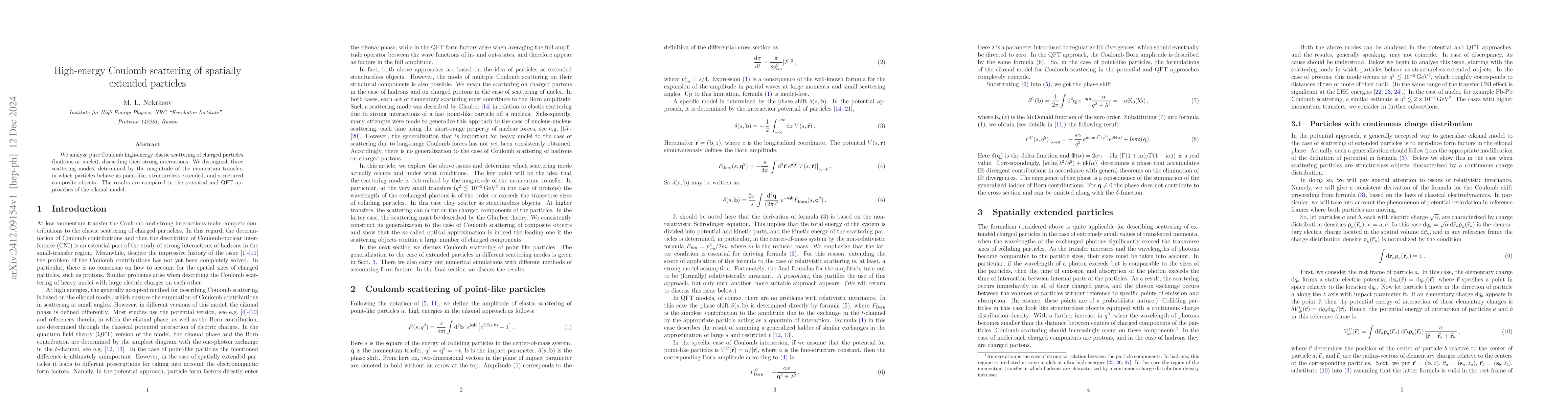 Thumbnail for High-energy Coulomb scattering of spatially extended particles
