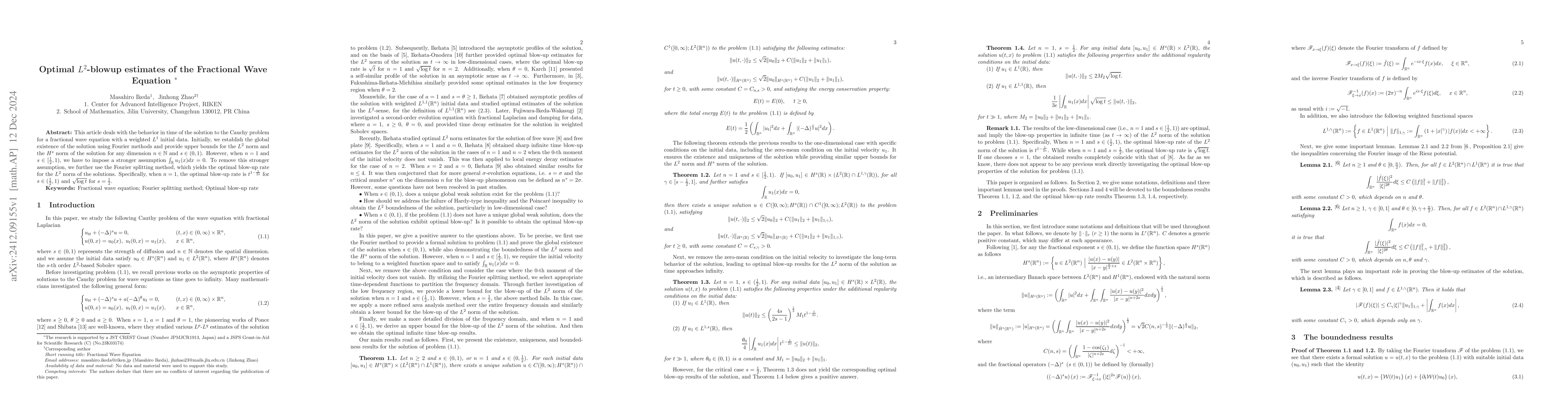 Thumbnail for Optimal $L^2$-blowup estimates of the Fractional Wave Equation