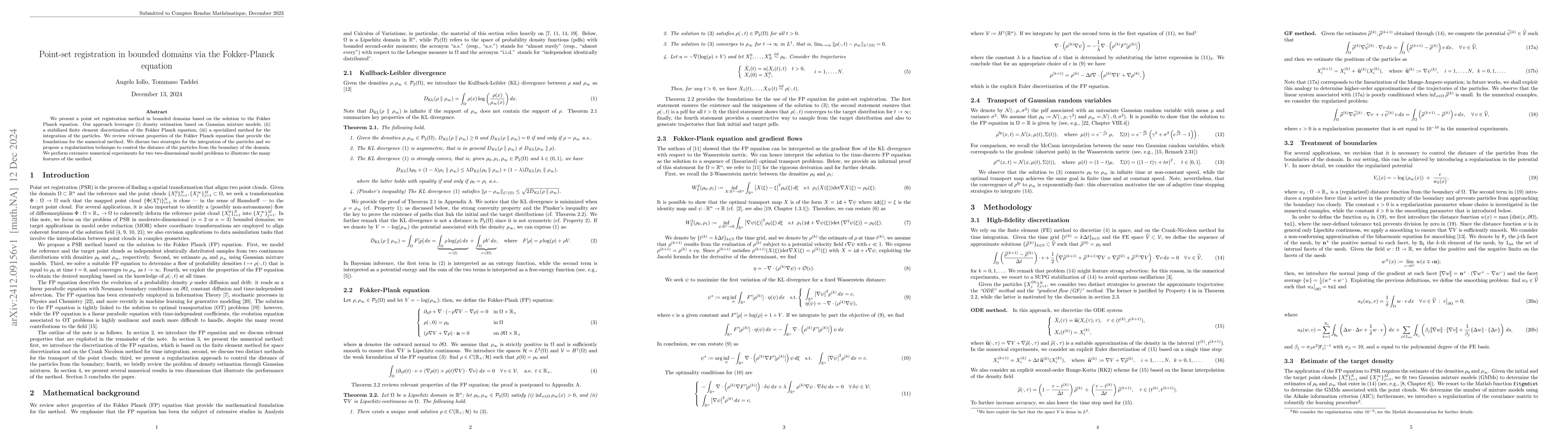 Thumbnail for Point-set registration in bounded domains via the Fokker-Planck equation