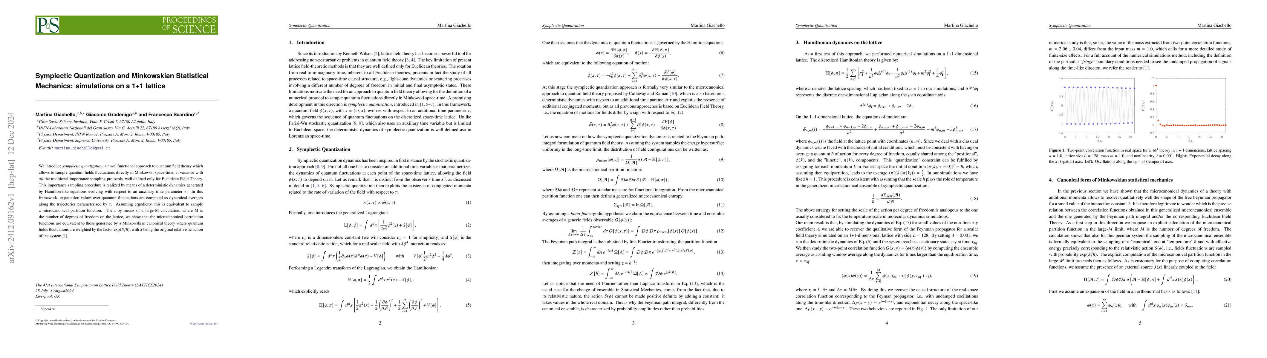 Thumbnail for Symplectic Quantization and Minkowskian Statistical Mechanics:
  simulations on a 1+1 lattice