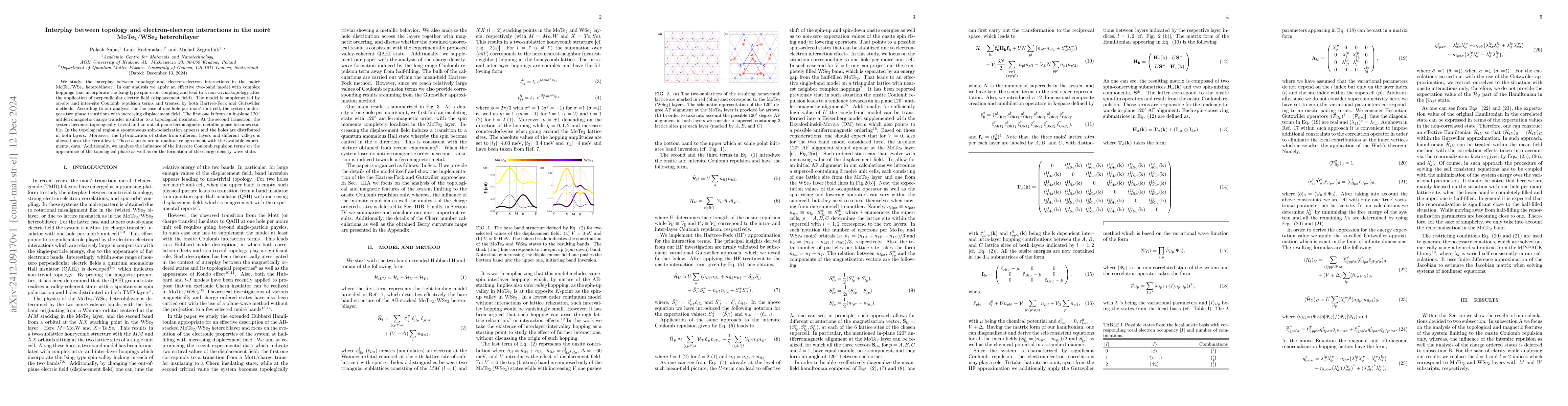Thumbnail for Interplay between topology and electron-electron interactions in the
  moiré MoTe$_{\mathrm{2}}$/WSe$_{\mathrm{2}}$ heterobilayer