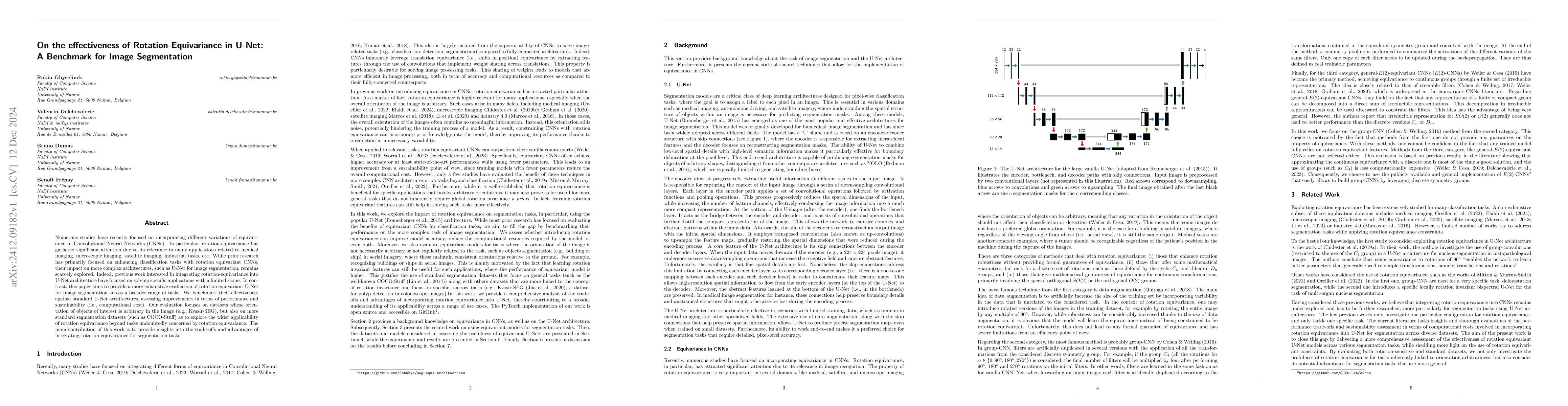 Thumbnail for On the effectiveness of Rotation-Equivariance in U-Net: A Benchmark for
  Image Segmentation
