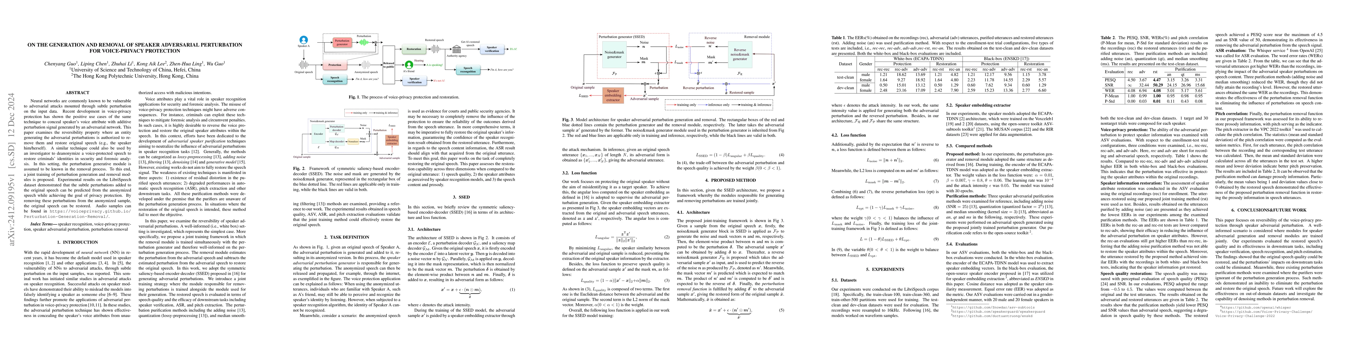 Thumbnail for On the Generation and Removal of Speaker Adversarial Perturbation for
  Voice-Privacy Protection