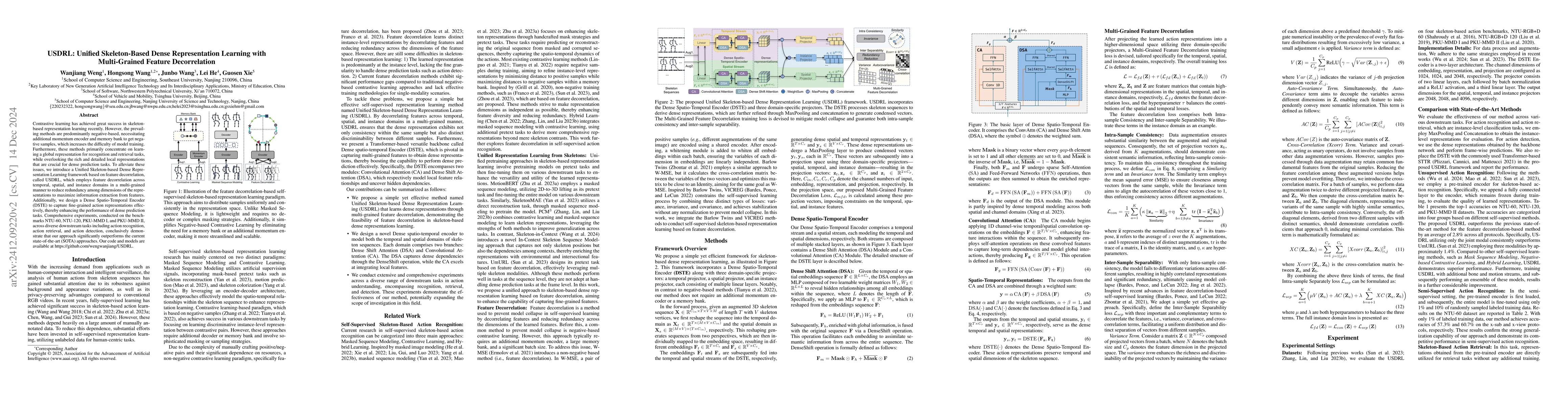 Thumbnail for USDRL: Unified Skeleton-Based Dense Representation Learning with
  Multi-Grained Feature Decorrelation