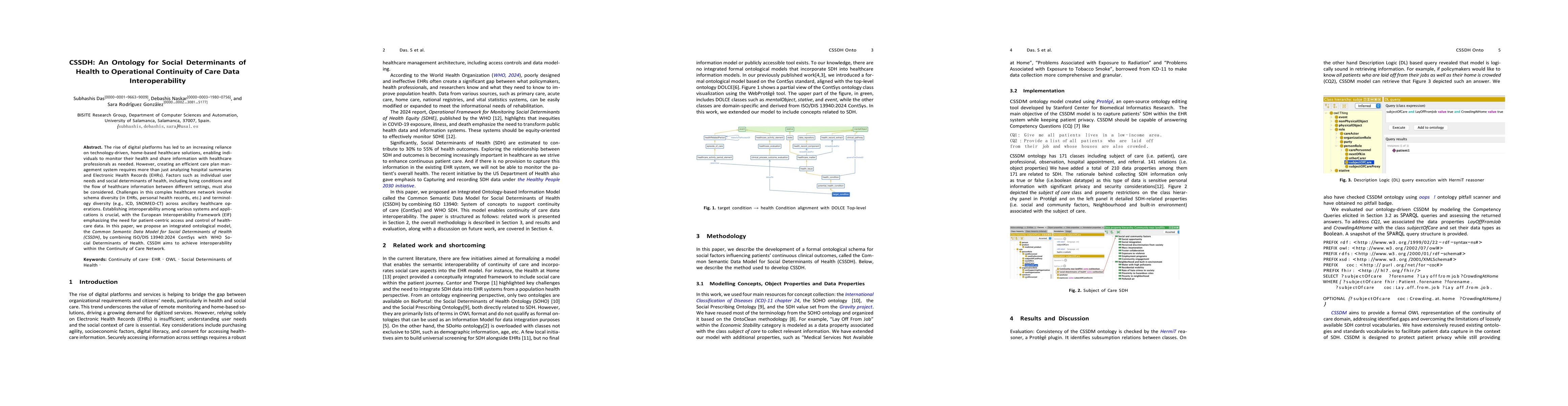 Thumbnail for CSSDH: An Ontology for Social Determinants of Health to Operational
  Continuity of Care Data Interoperability