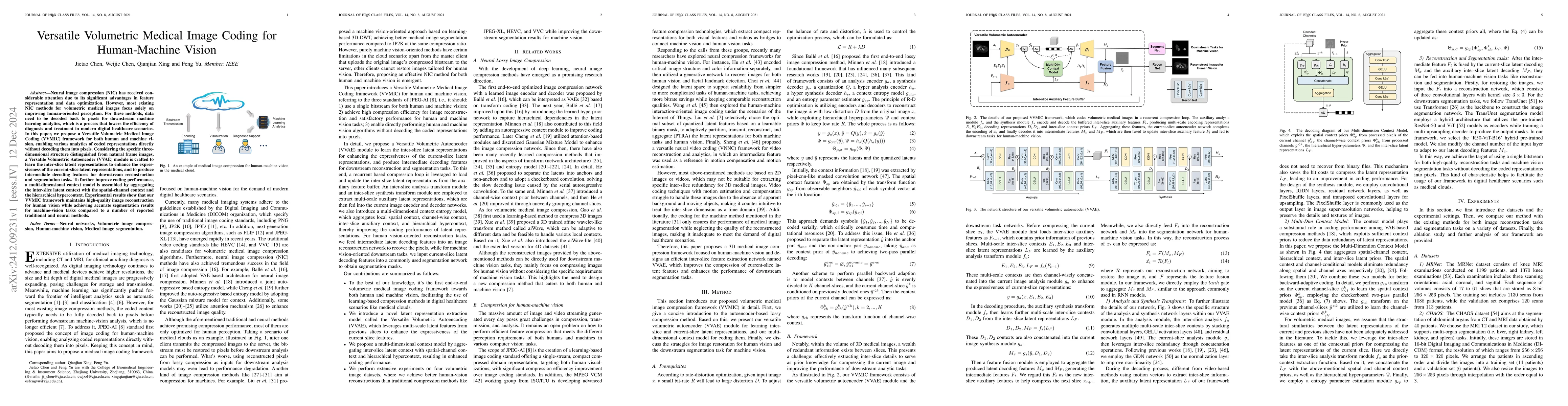Thumbnail for Versatile Volumetric Medical Image Coding for Human-Machine Vision