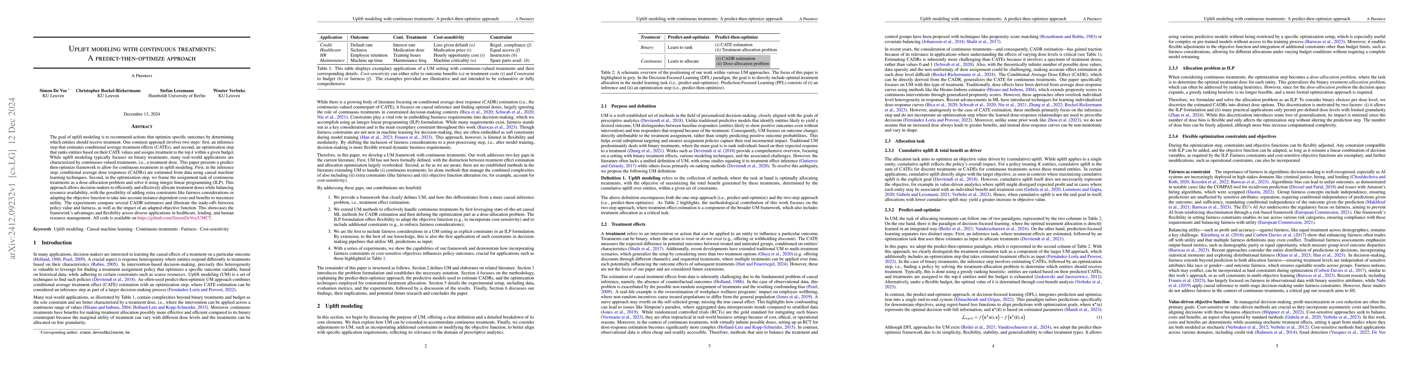 Thumbnail for Uplift modeling with continuous treatments: A predict-then-optimize
  approach