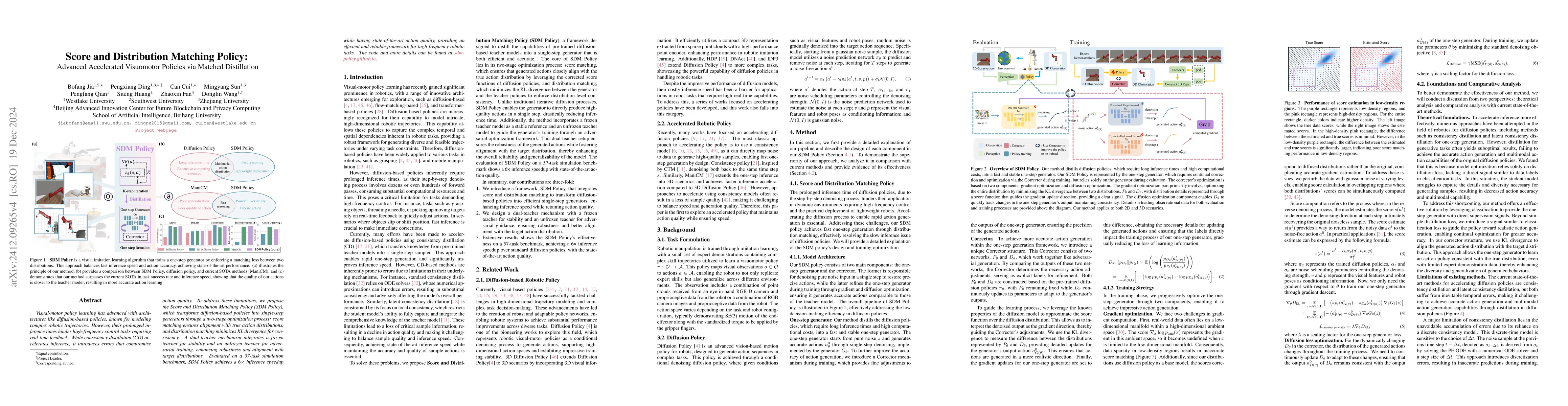 Thumbnail for Score and Distribution Matching Policy: Advanced Accelerated Visuomotor
  Policies via Matched Distillation