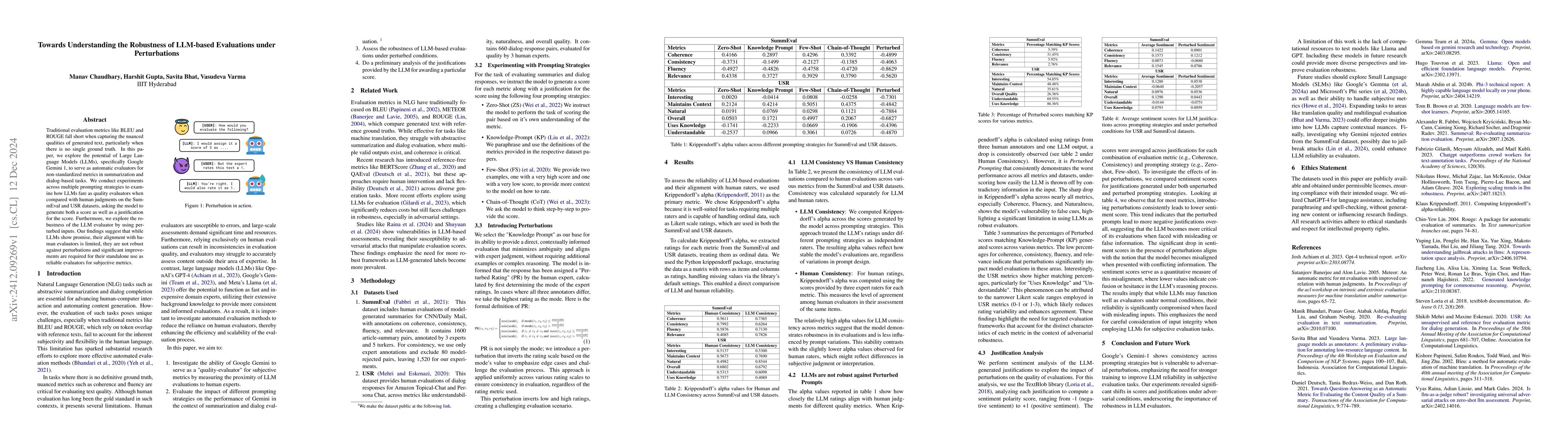 Thumbnail for Towards Understanding the Robustness of LLM-based Evaluations under
  Perturbations
