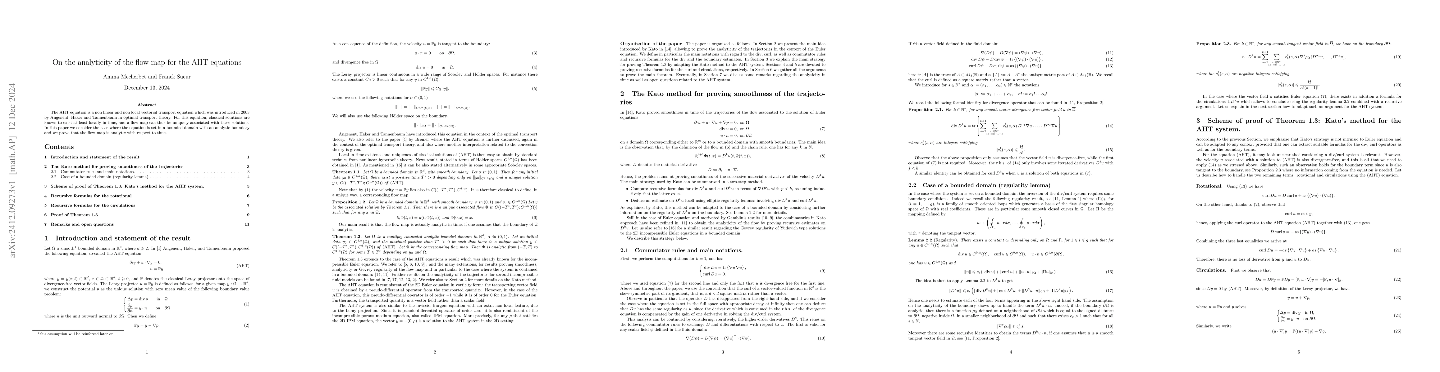 Thumbnail for On the analyticity of the flow map for the AHT equations