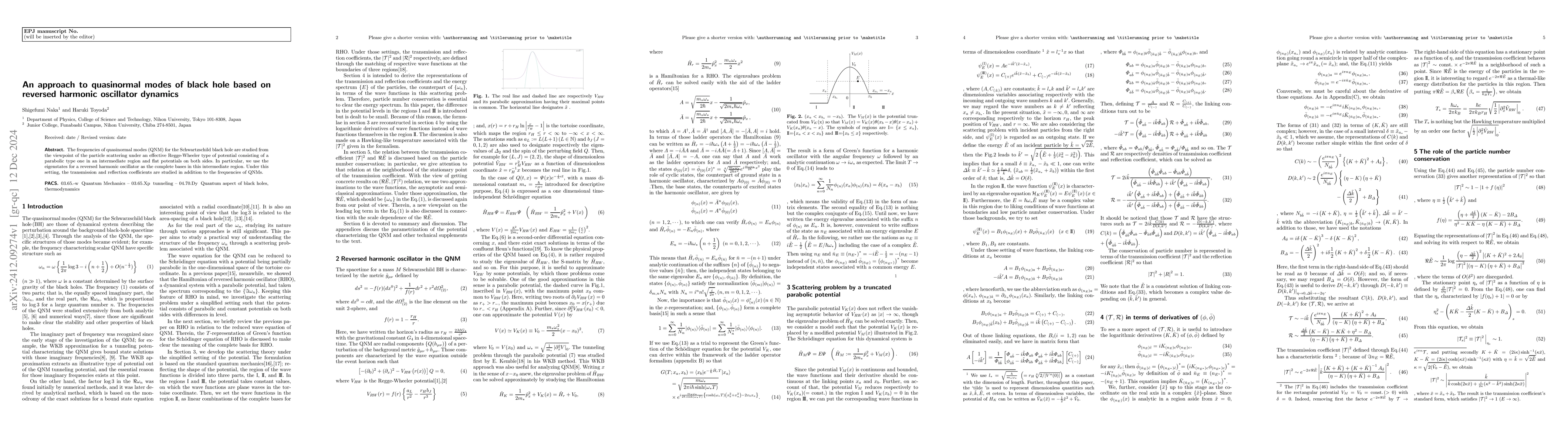 Thumbnail for An approach to quasinormal modes of black hole based on reversed
  harmonic oscillator dynamics