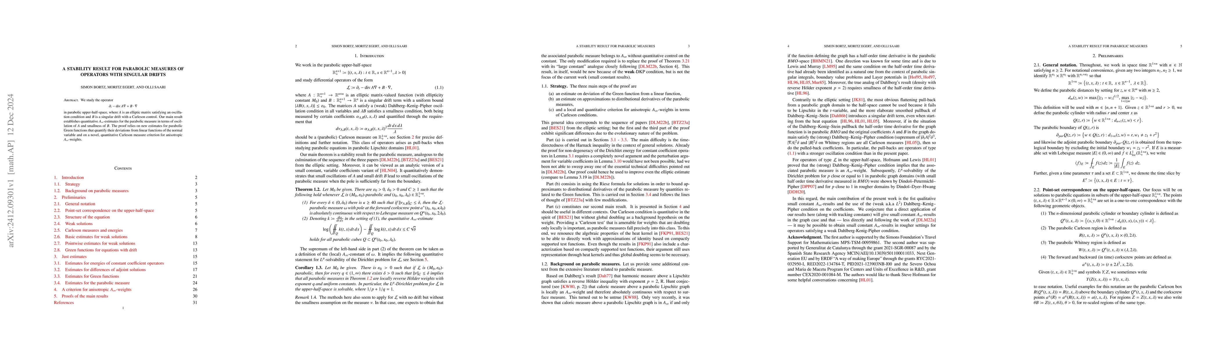 Thumbnail for A stability result for parabolic measures of operators with singular
  drifts