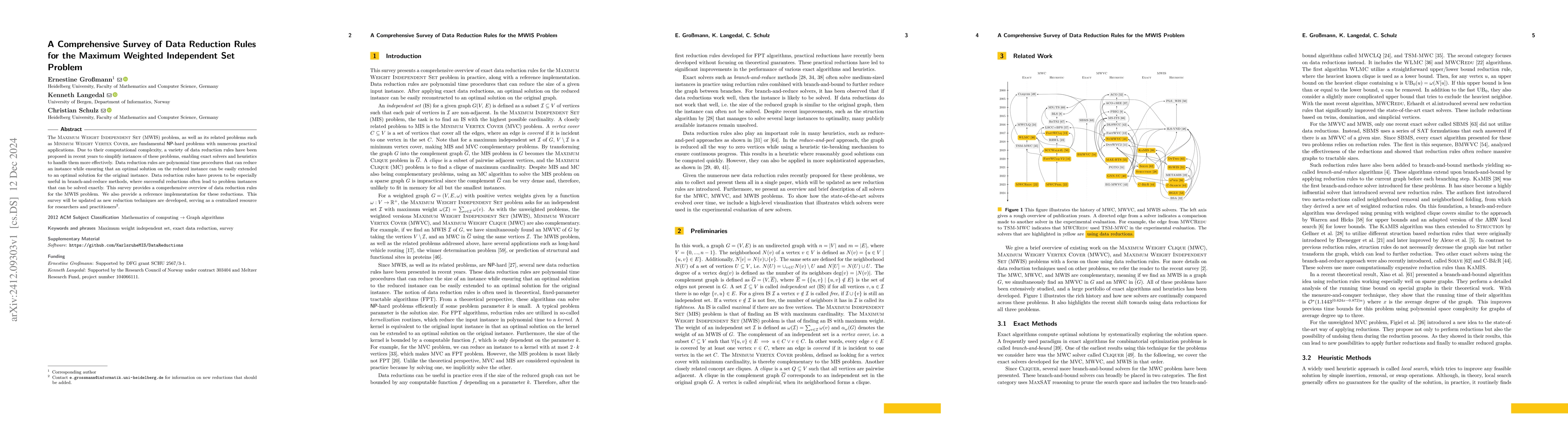 Thumbnail for A Comprehensive Survey of Data Reduction Rules for the Maximum Weighted
  Independent Set Problem