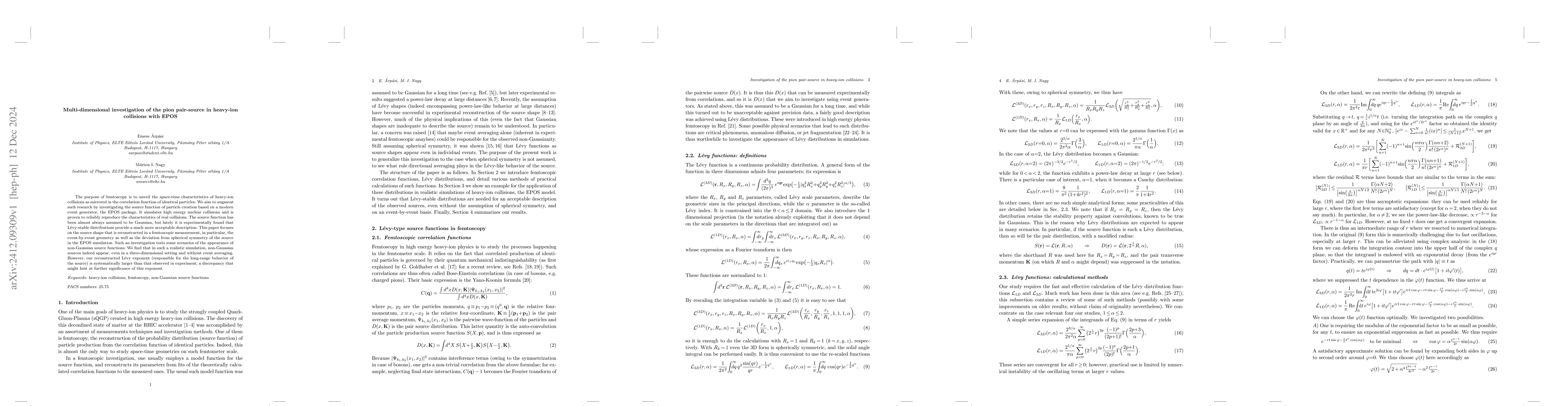 Thumbnail for Multi-dimensional investigation of the pion pair-source in heavy-ion
  collisions with EPOS