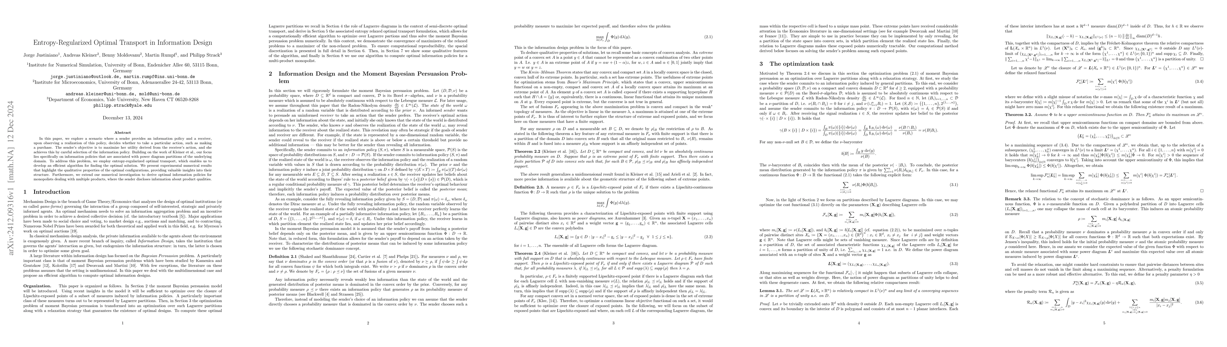 Thumbnail for Entropy-Regularized Optimal Transport in Information Design