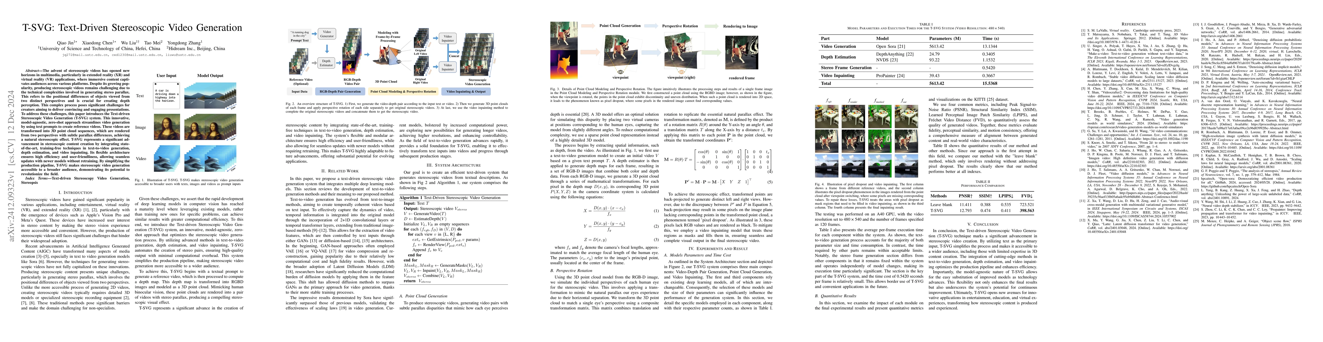 Thumbnail for T-SVG: Text-Driven Stereoscopic Video Generation