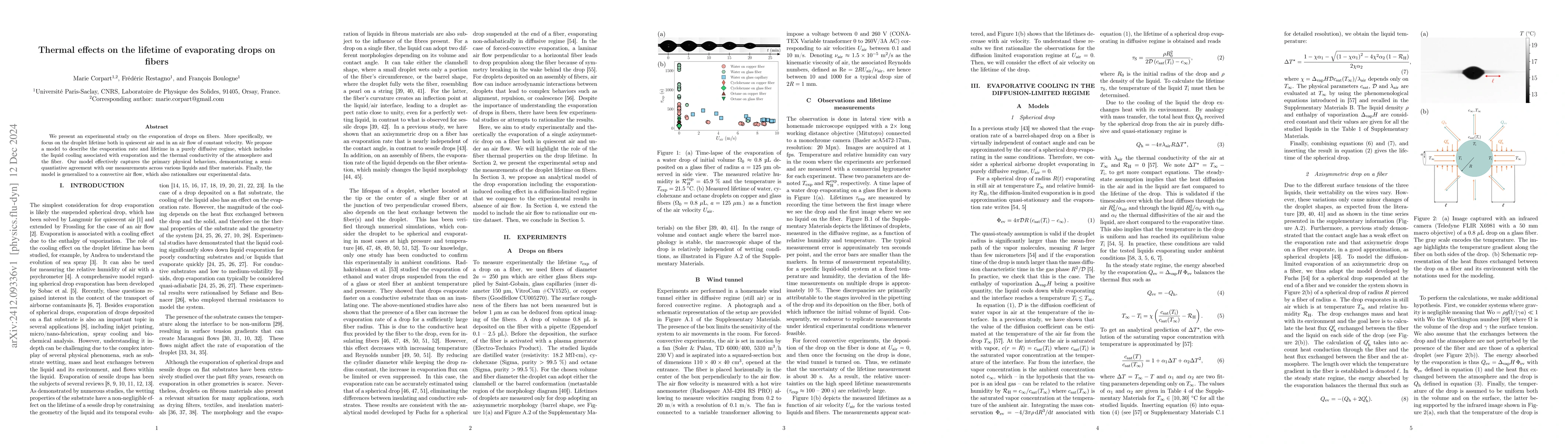 Thumbnail for Thermal effects on the lifetime of evaporating drops on fibers