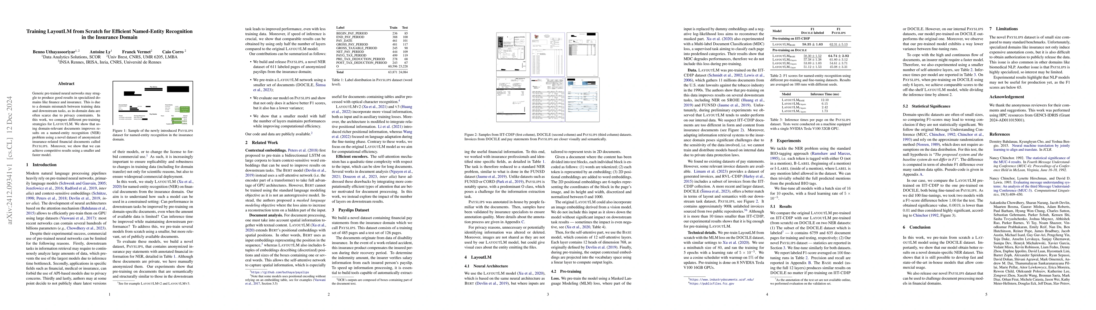 Thumbnail for Training LayoutLM from Scratch for Efficient Named-Entity Recognition in
  the Insurance Domain