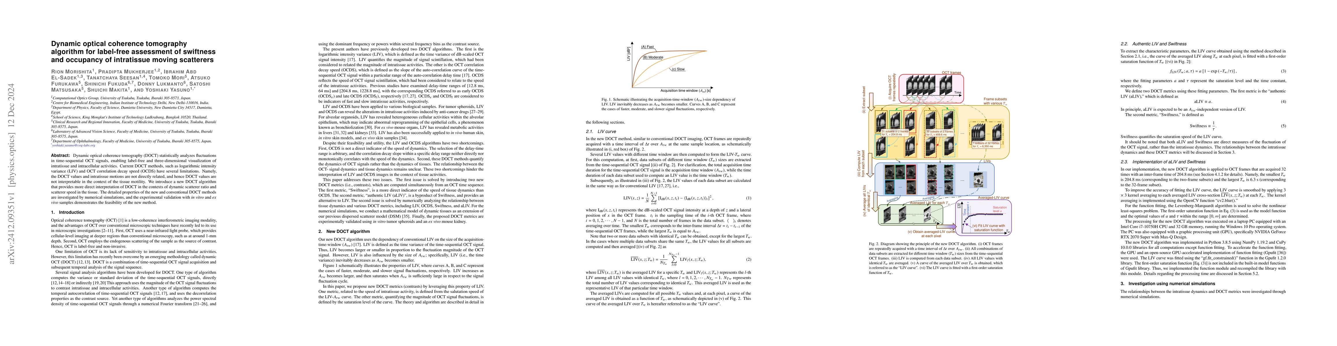 Thumbnail for Dynamic optical coherence tomography algorithm for label-free assessment
  of swiftness and occupancy of intratissue moving scatterers