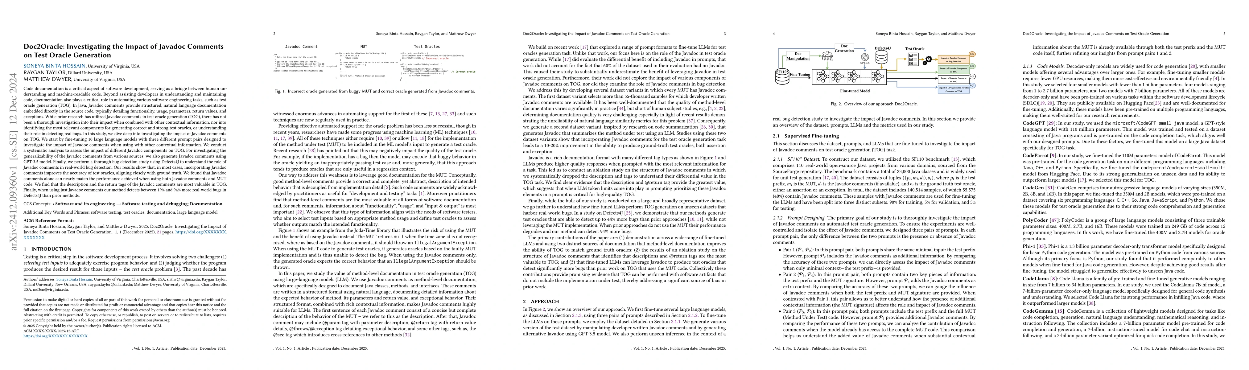 Thumbnail for Doc2Oracle: Investigating the Impact of Javadoc Comments on Test Oracle
  Generation