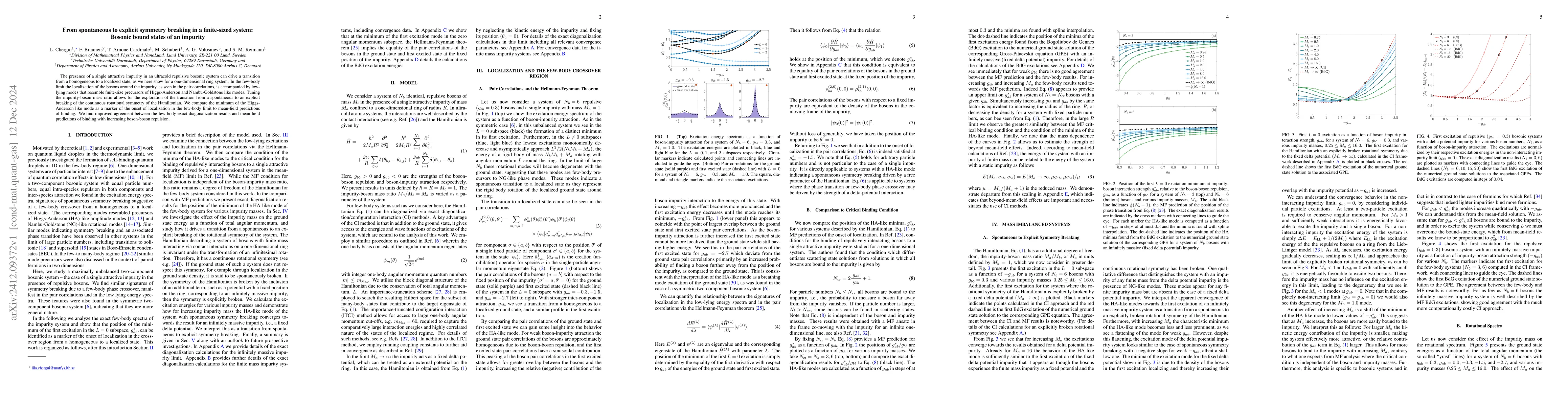 Thumbnail for From spontaneous to explicit symmetry breaking in a finite-sized system:
  Bosonic bound states of an impurity