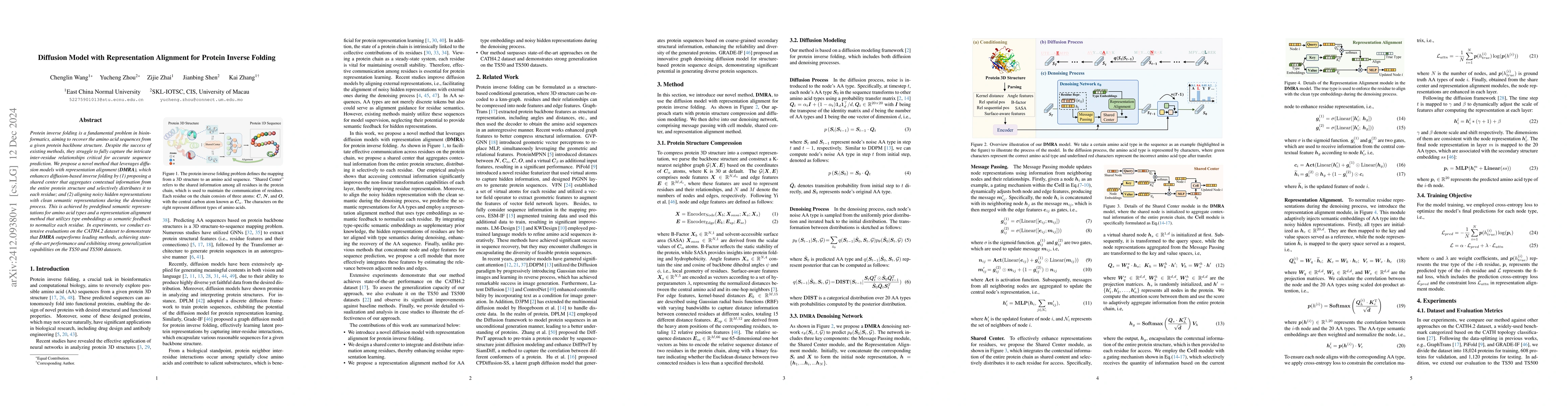 Thumbnail for Diffusion Model with Representation Alignment for Protein Inverse
  Folding