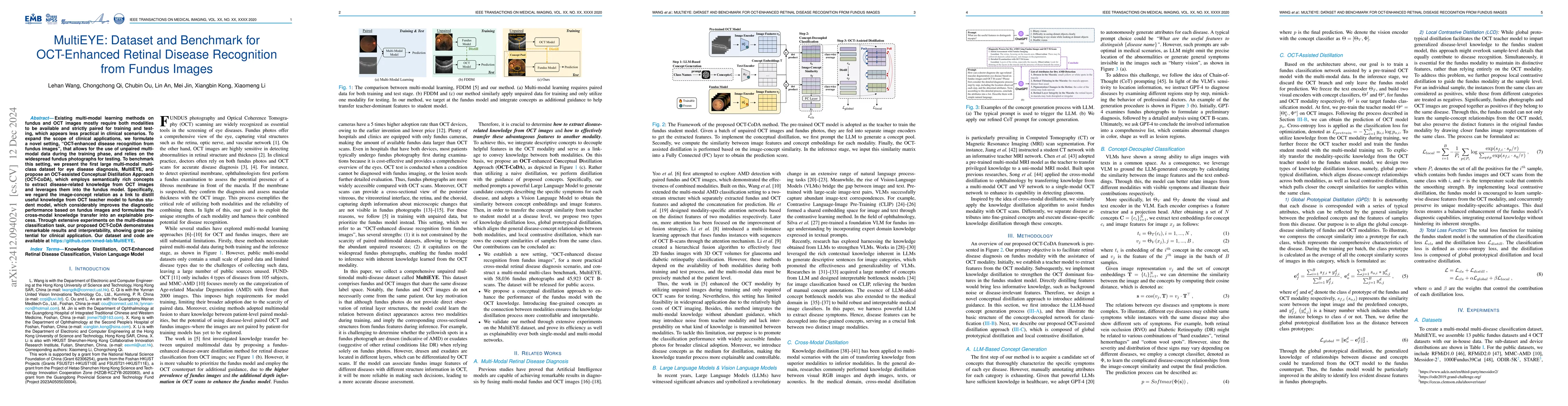 Thumbnail for MultiEYE: Dataset and Benchmark for OCT-Enhanced Retinal Disease
  Recognition from Fundus Images
