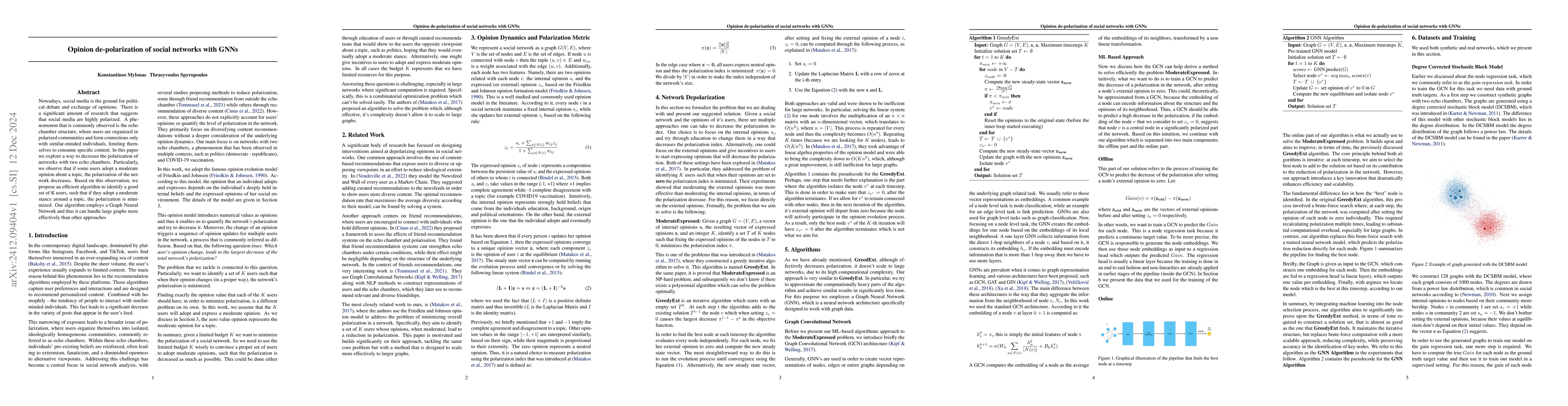 Thumbnail for Opinion de-polarization of social networks with GNNs