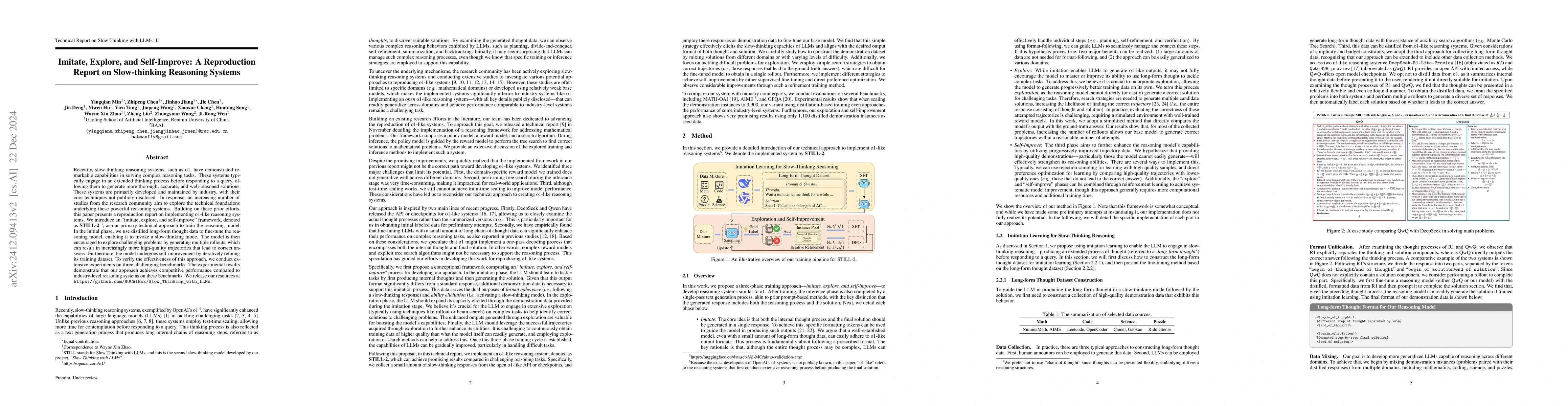 Thumbnail for Imitate, Explore, and Self-Improve: A Reproduction Report on
  Slow-thinking Reasoning Systems