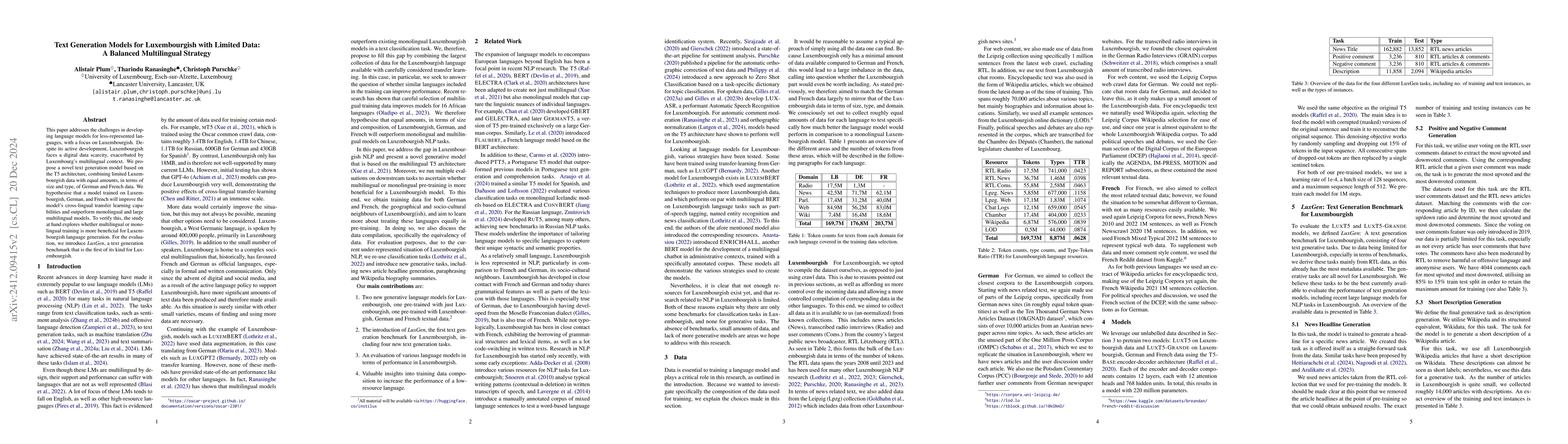 Thumbnail for Text Generation Models for Luxembourgish with Limited Data: A Balanced
  Multilingual Strategy