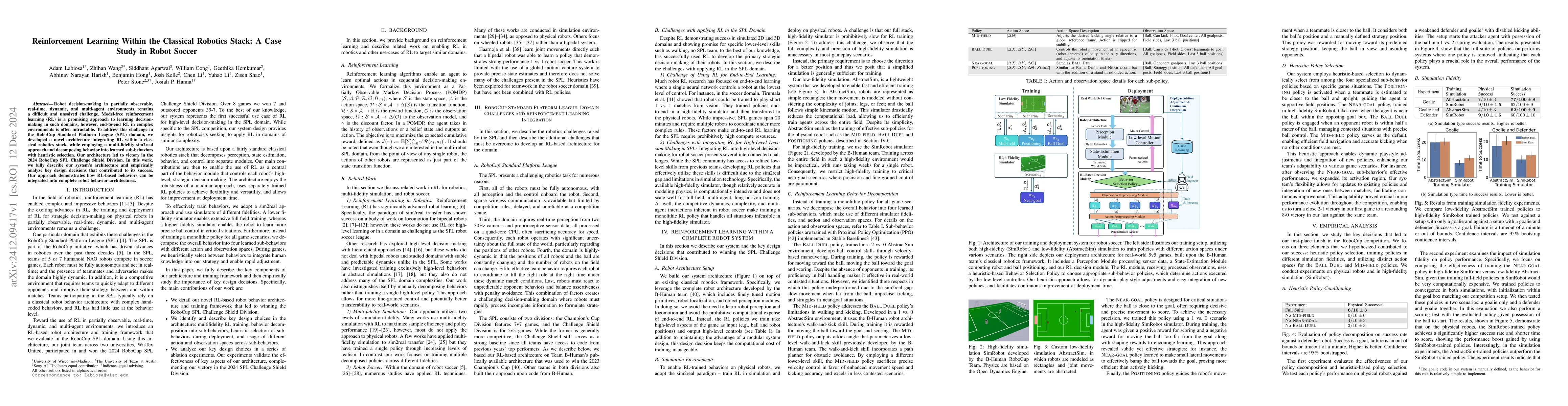 Thumbnail for Reinforcement Learning Within the Classical Robotics Stack: A Case Study
  in Robot Soccer