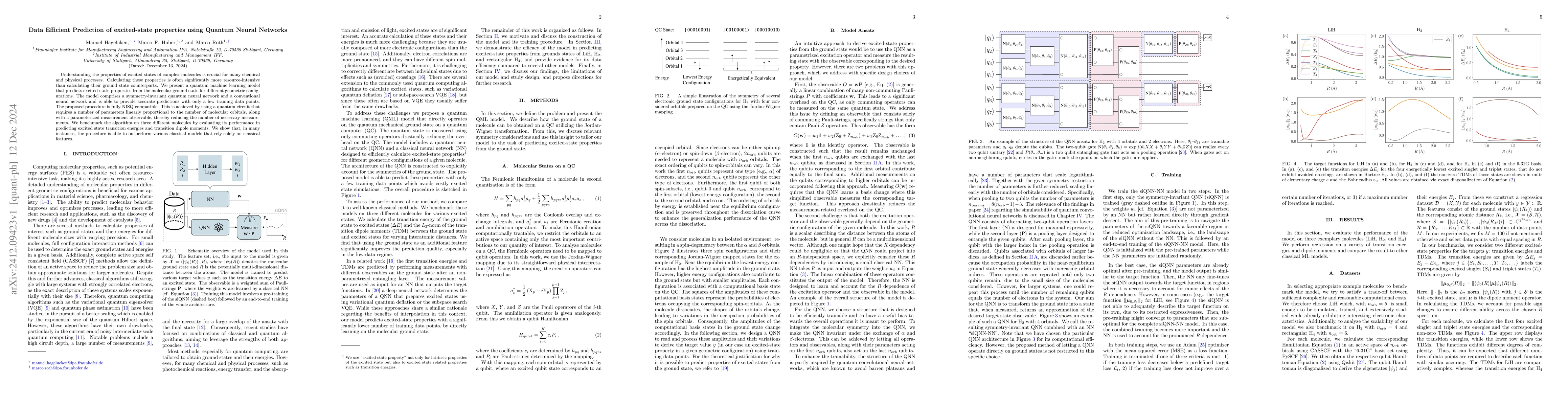 Thumbnail for Data Efficient Prediction of excited-state properties using Quantum
  Neural Networks