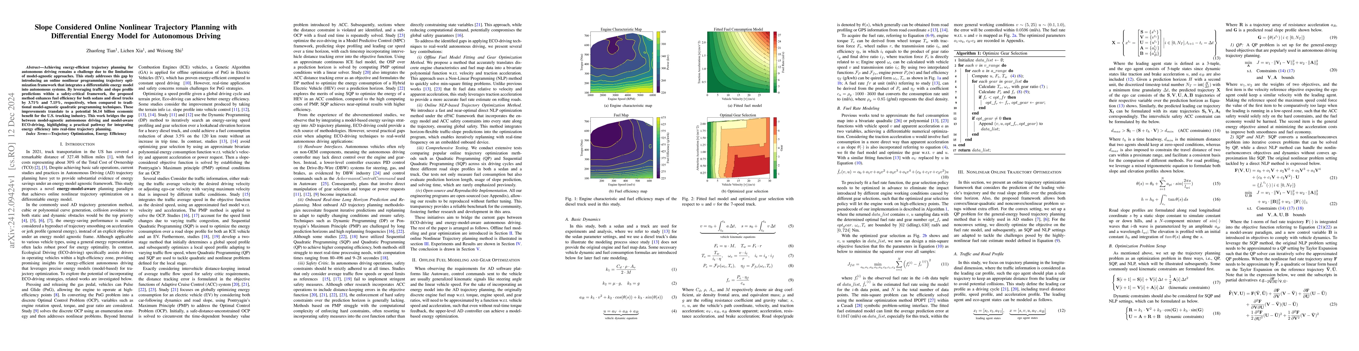 Thumbnail for Slope Considered Online Nonlinear Trajectory Planning with Differential
  Energy Model for Autonomous Driving
