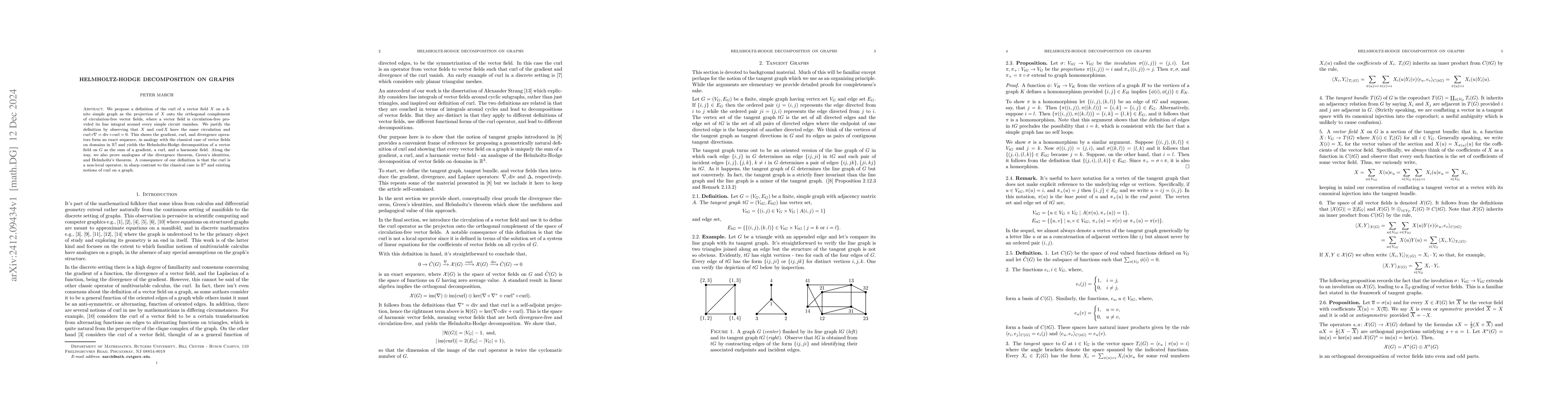 Thumbnail for Helmholtz-Hodge Decomposition on Graphs