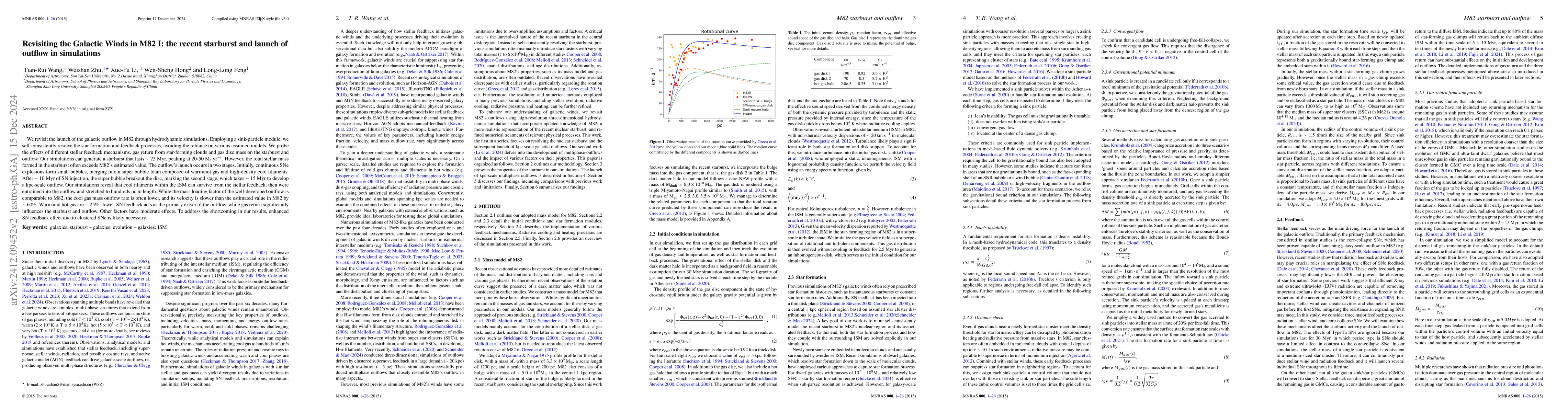 Thumbnail for Revisiting the Galactic Winds in M82 I: the recent starburt and launch
  of outflow in simulations