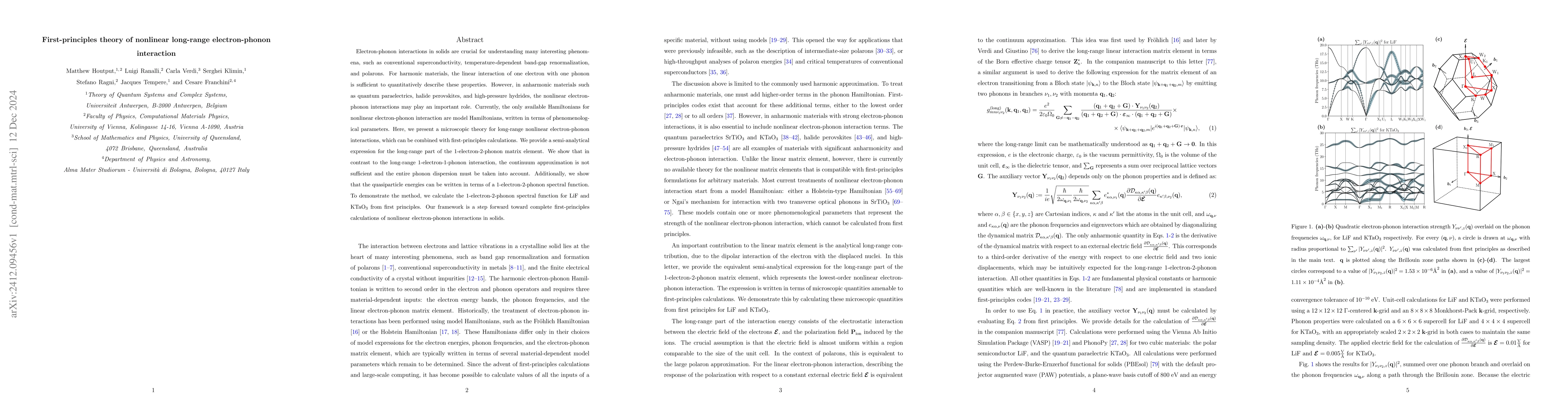 Thumbnail for First-principles theory of nonlinear long-range electron-phonon
  interaction