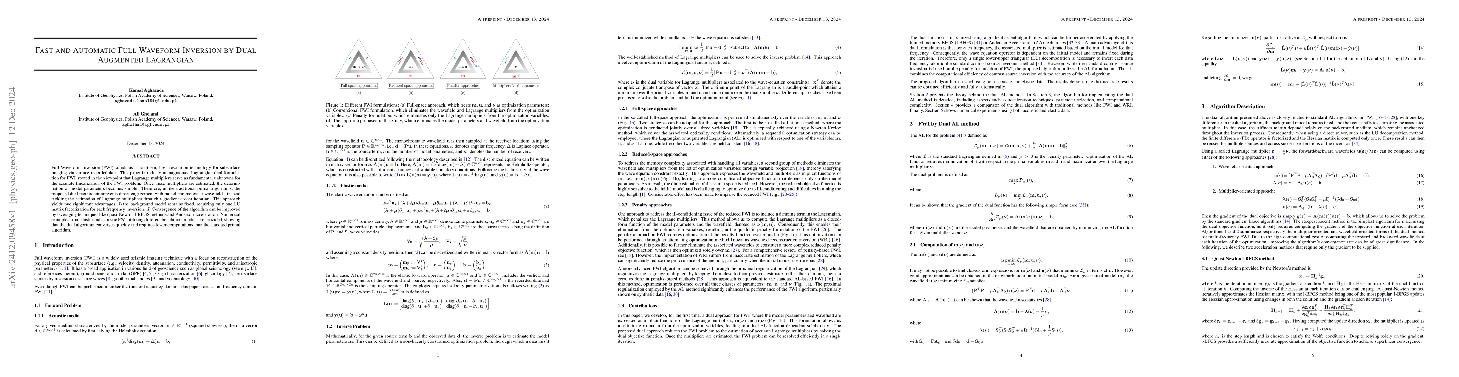 Thumbnail for Fast and Automatic Full Waveform Inversion by Dual Augmented Lagrangian