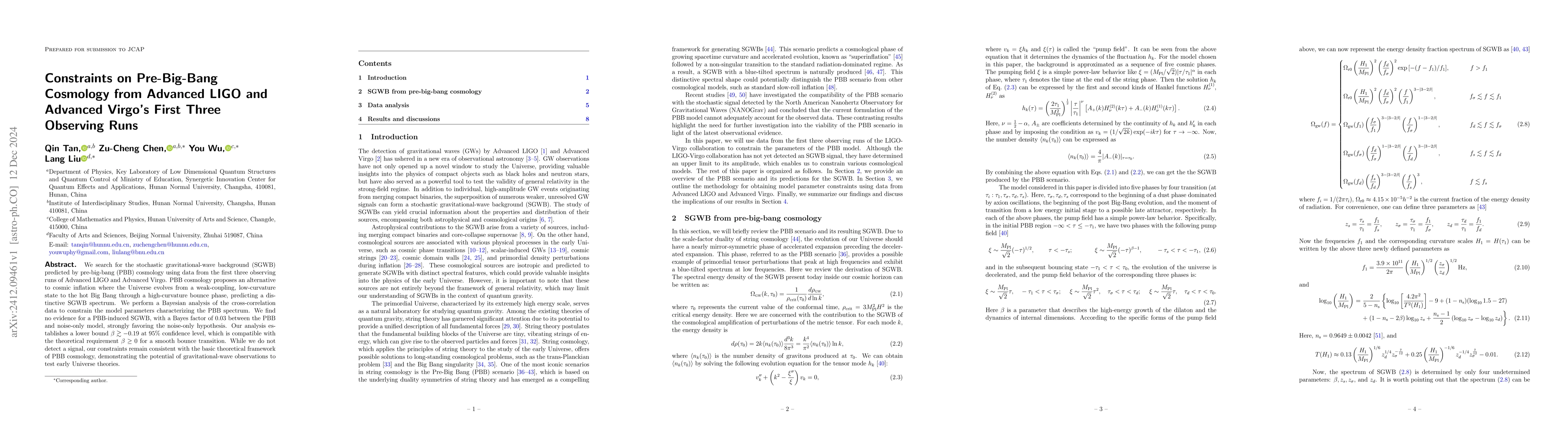 Thumbnail for Constraints on Pre-Big-Bang Cosmology from Advanced LIGO and Advanced
  Virgo's First Three Observing Runs