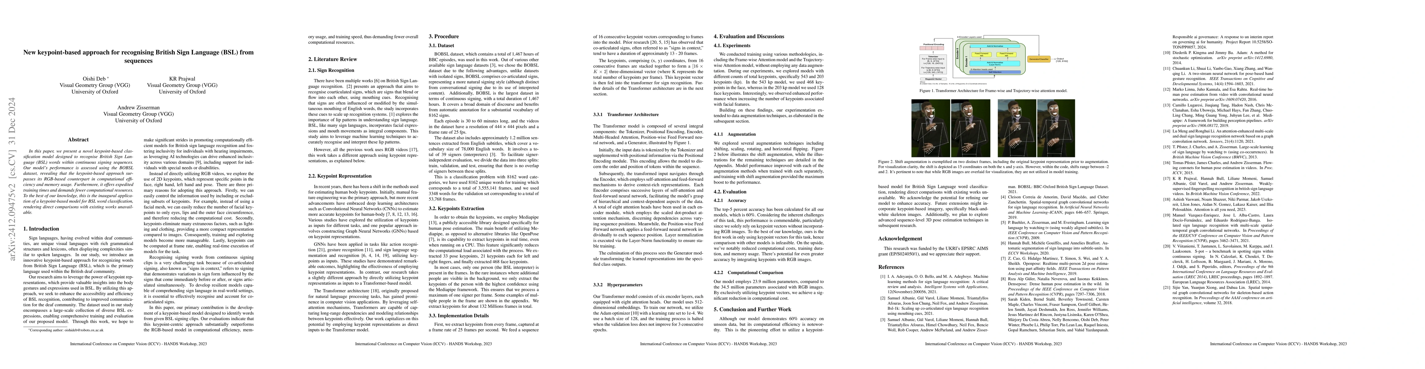 Thumbnail for New keypoint-based approach for recognising British Sign Language (BSL)
  from sequences