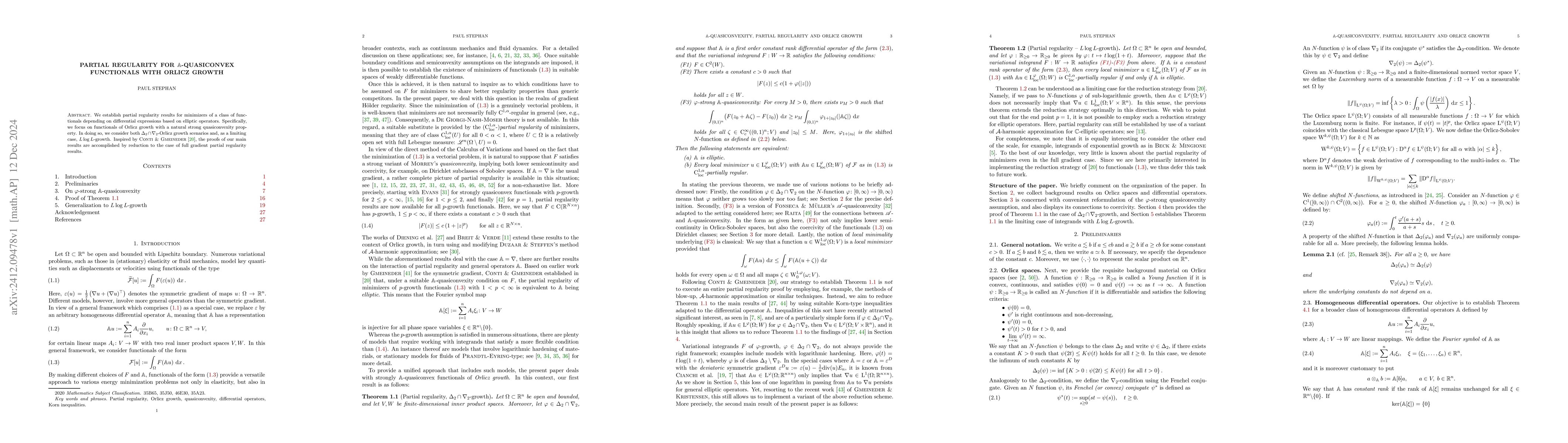 Thumbnail for Partial regularity for $\mathbb{A}$-quasiconvex functionals with Orlicz
  growth