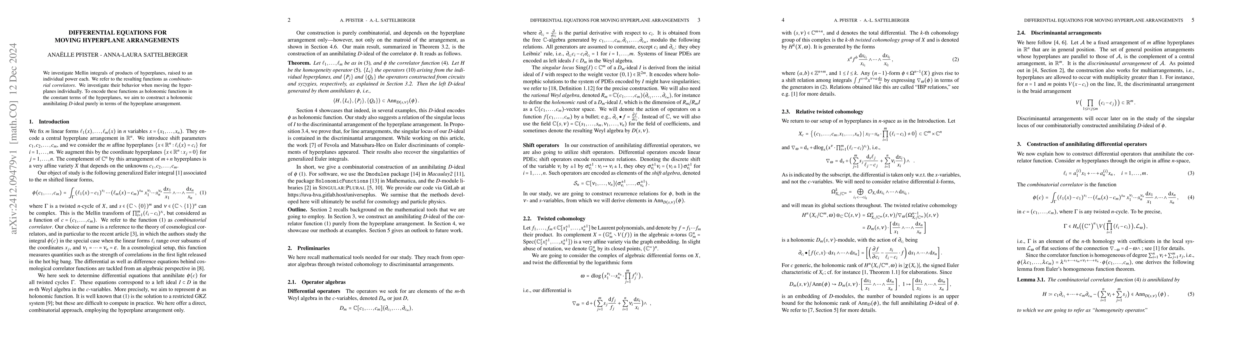 Thumbnail for Differential Equations for Moving Hyperplane Arrangements