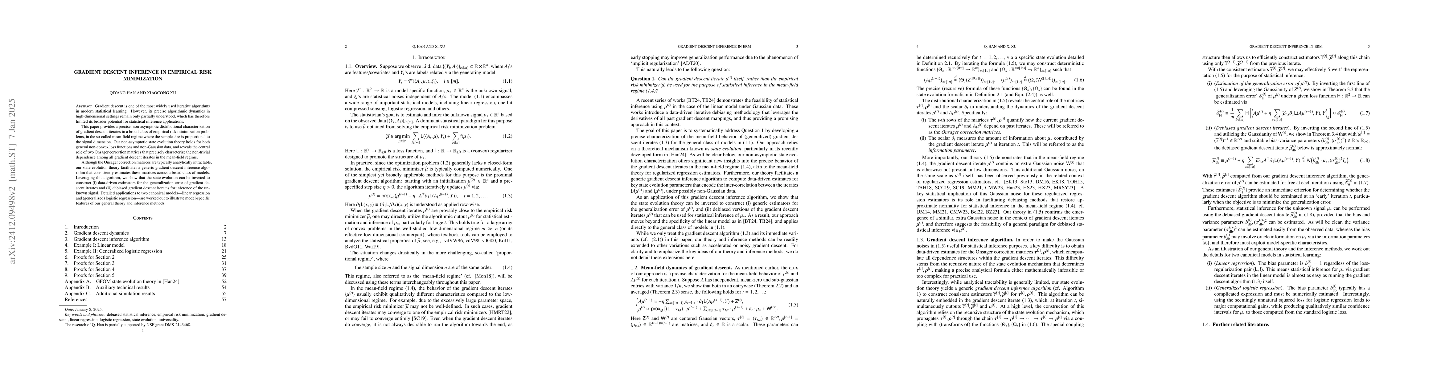 Thumbnail for Gradient descent inference in empirical risk minimization