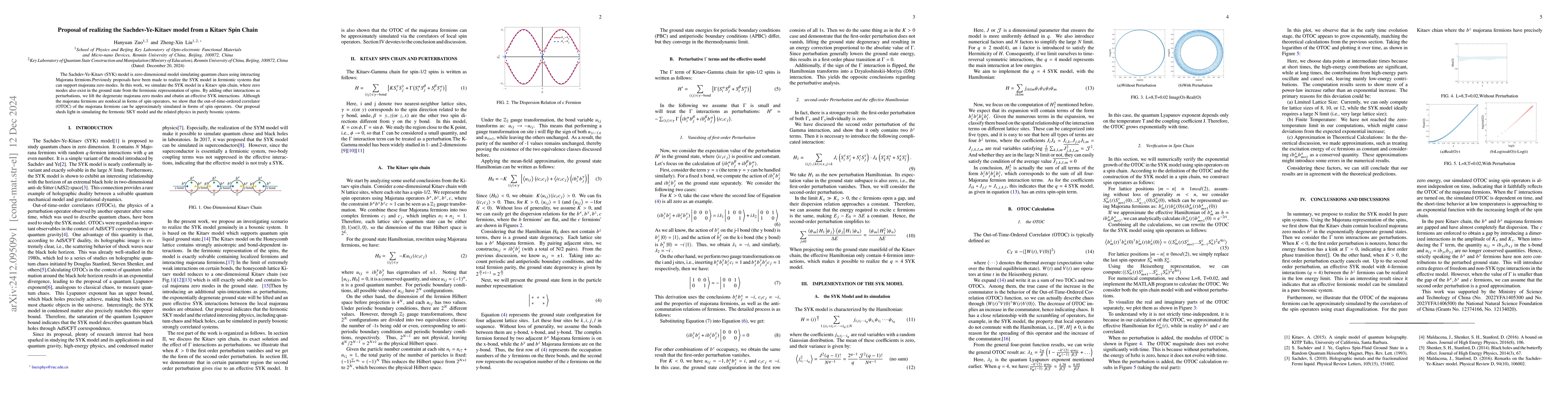 Thumbnail for Proposal of realizing the Sachdev-Ye-Kitaev model from a Kitaev Spin
  Chain