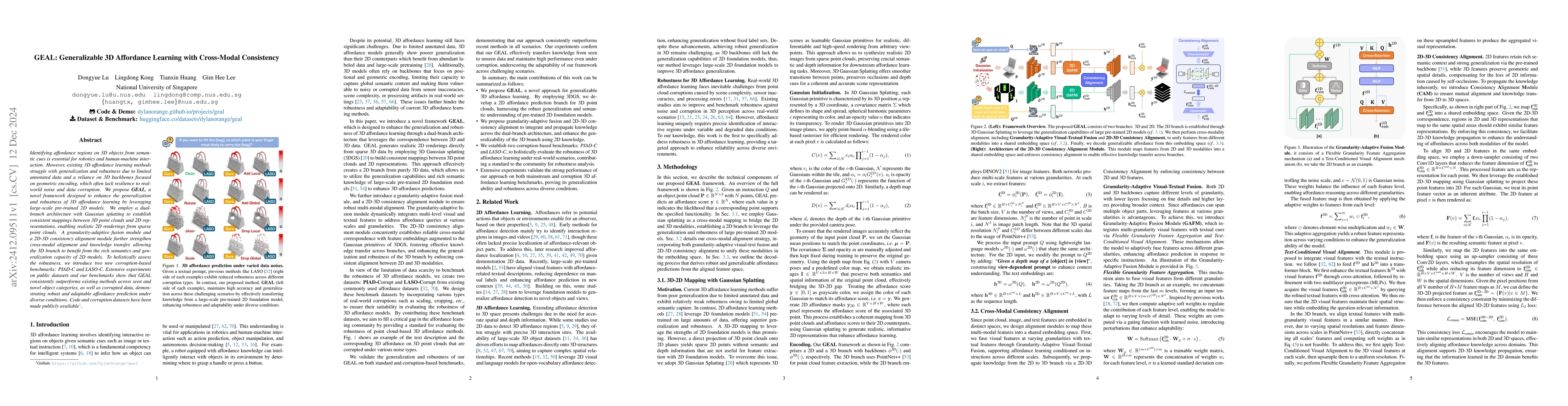 Thumbnail for GEAL: Generalizable 3D Affordance Learning with Cross-Modal Consistency