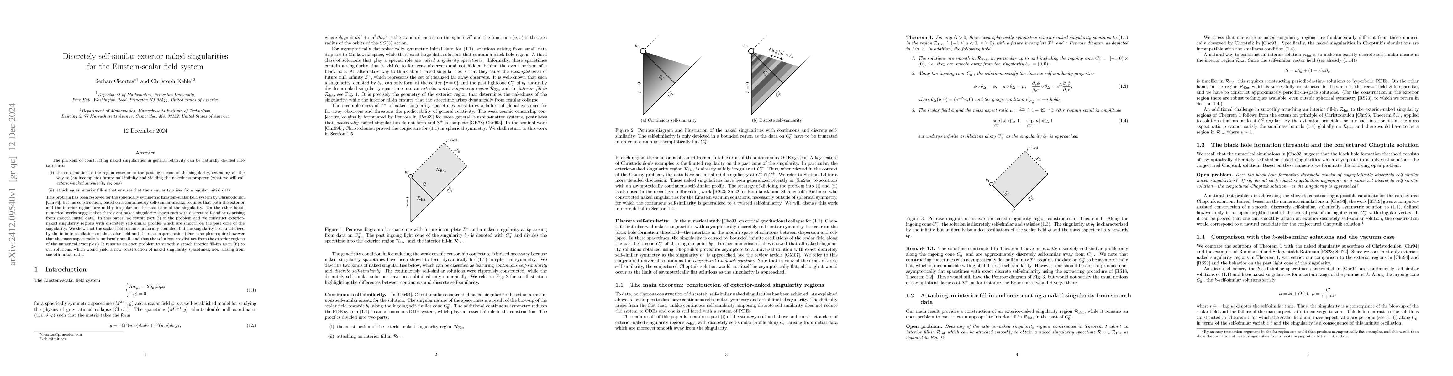 Thumbnail for Discretely self-similar exterior-naked singularities for the
  Einstein-scalar field system