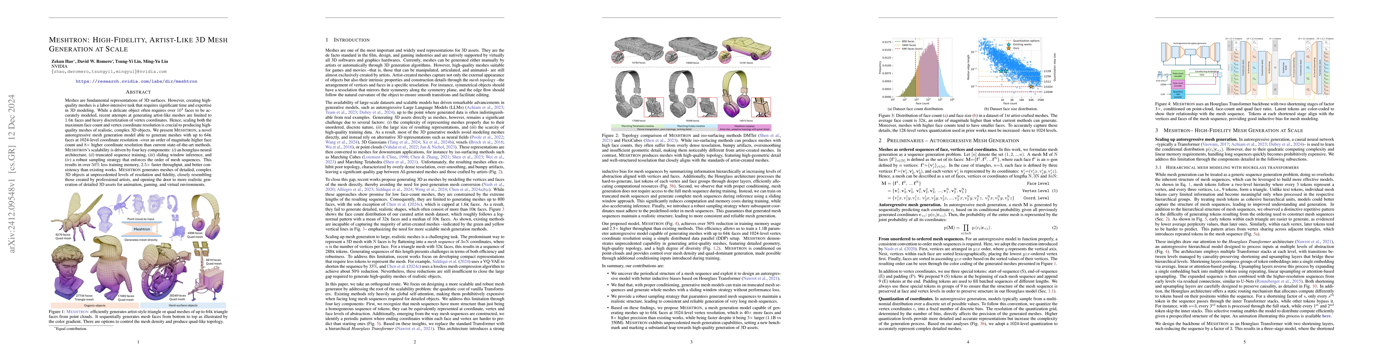 Thumbnail for Meshtron: High-Fidelity, Artist-Like 3D Mesh Generation at Scale