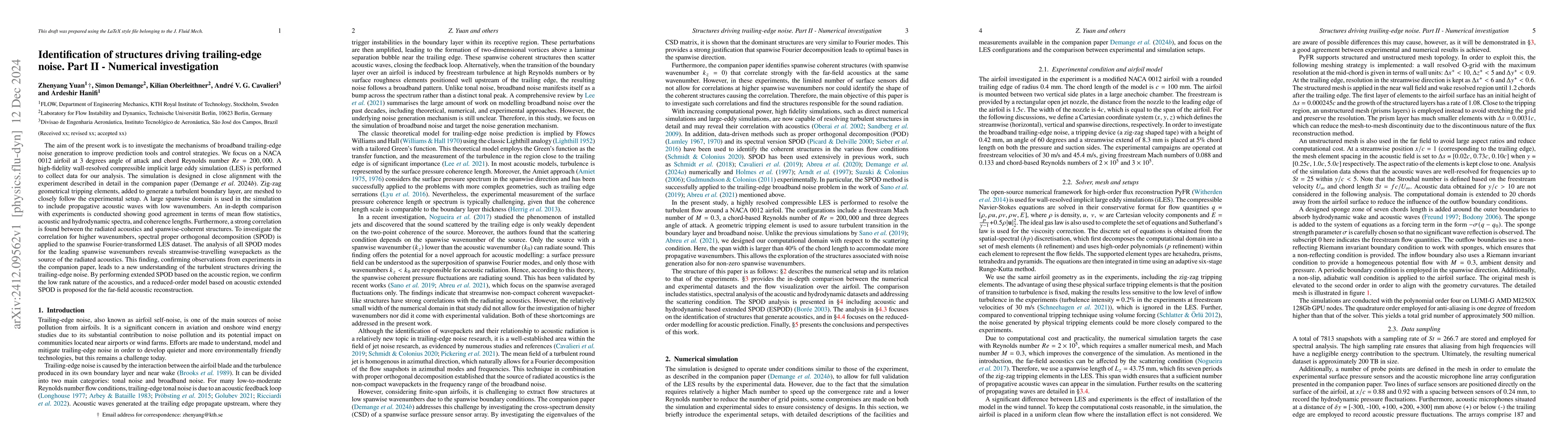 Thumbnail for Identification of structures driving trailing-edge noise. Part II --
  Numerical investigation